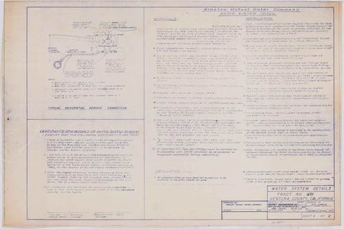 Water System Details, Tract No. 1670, Simi Valley (1 of 2)