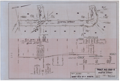 Plan and Profile for Morton Street, Tract No. 1266-2, Ventura County (2 of 4)