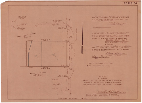 Map of Part of Subdivision 43, Rancho El Rio de Santa Clara o la Colonia