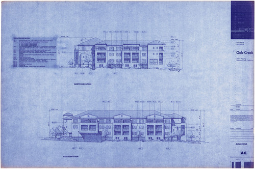 North and East Elevations for Oak Creek Senior Housing, Thousand Oaks