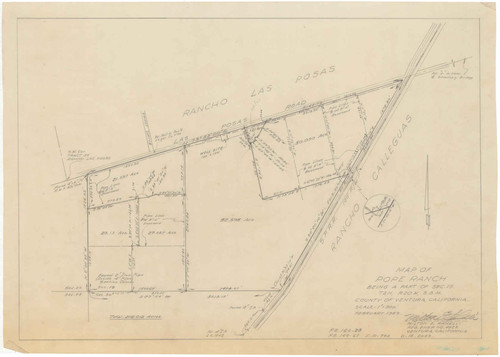 Map of Part of Section 19, T2N, R20W, Pope Ranch