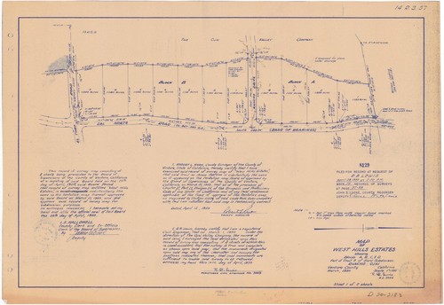 Map of West Hills Estates, Rancho Ojai (1 of 2)