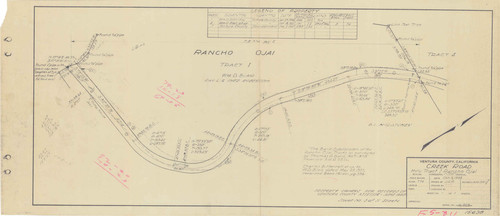 Map of Creek Road Thru Tract 1, Rancho Ojai (Sheet 3 of 11)