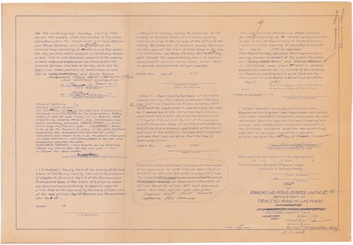 Survey of Rancho Las Posas Estates Unit 4 Signature Page