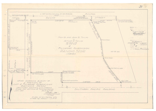 Survey of Lot 4, Fillmore Subdivision, Rancho Sespe