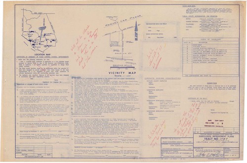 Standard Cover Sheet for Subdivision Improvement Plans, Tract No. 1757, Camarillo (1 of 11)