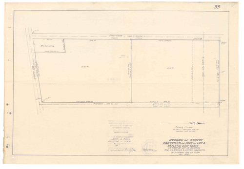 Survey of Partition of Part of Lot A, Replat of Daly Tract, Rancho Ojai