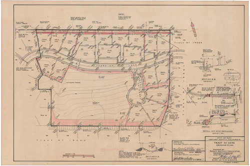 Map of Grading Plan of Taormina Lane and Taormina Court, Tract Number 2446, Ojai