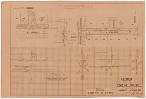 Tract No. 1124 Plan and Profile for J Street and Yucca Street, Oxnard Estates Unit No. 4 (1 of 3)