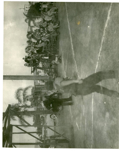 Community Little League game at Memorial Park with Garfield School in the background