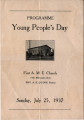 Program for First AME Church Santa Monica 'Young People's Day', July 25, 1937