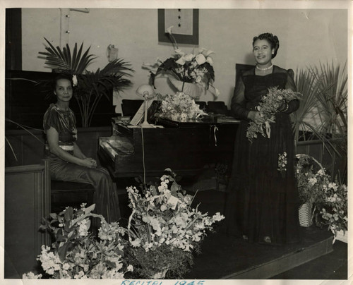 Music recital and fundraiser for First AME Church Santa Monica featuring soprano Sherman Dall Jones, February 22, 1945