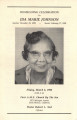 Ida Marie Johnson's funeral program, March 6, 1998