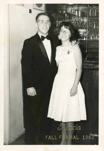 Judy Abdo (nee Ulrich) and Joseph Abdo, 1962 Fall Formal