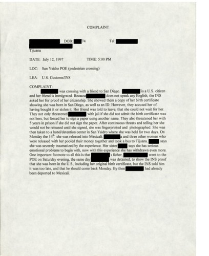 Anonymized complaint file (box 29, folder 12)