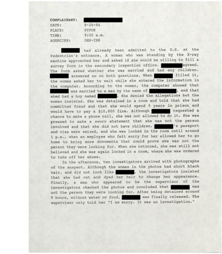 Anonymized complaint file (box 27, folder 30)