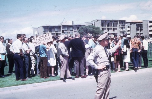 Students and campus police