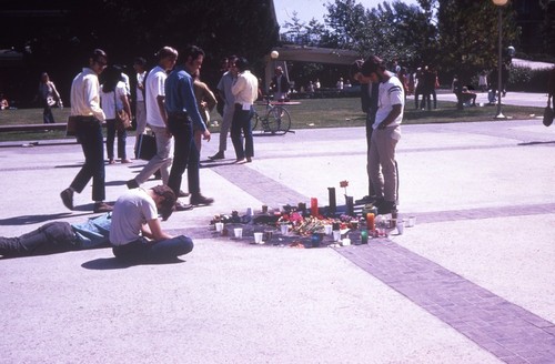 Burned spot on Revelle Plaza where George Winne, Jr. took his life in ...