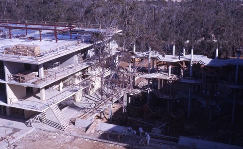 Construction of York Hall, and breezeway between Bonner Hall and Mayer Hall, Revelle College