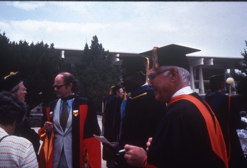 Joseph Watson and Chancellor McElroy at Galbraith Hall