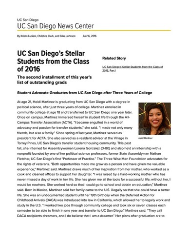 UC San Diego’s Stellar Students from the Class of 2016