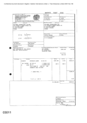 Invoice for 800 Cartons of Cigarettes-Stateline Lights