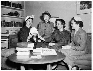 Society... Women planning USC medical faculty wives dance, 1952