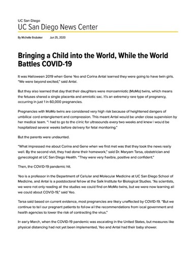 Bringing a Child into the World, While the World Battles COVID-19