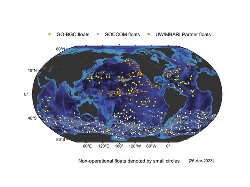 SOCCOM and GO-BGC float data - Snapshot 2023-04-26