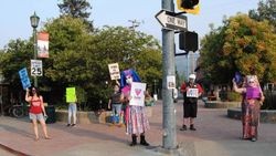 Sisters in demonstration