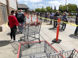 Covid-19 line waiting to enter Costco