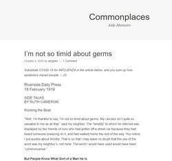 I’m not so timid about germs