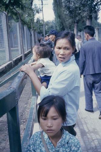 Woman and two children in Beijing