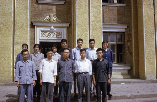 Group on steps of building