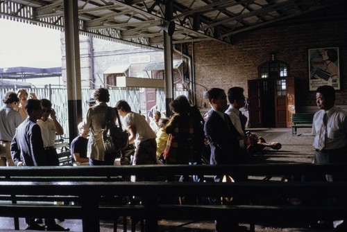 Train station waiting area