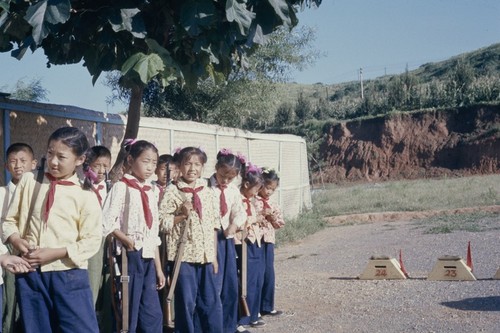 Elementary school visit, target practice (3 of 6)