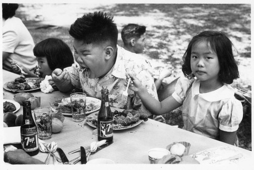 Roger and Nowland Hong at a group picnic