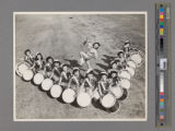 Mei-Wah Girls Drum Corps practices the "V" formation