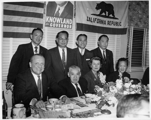 William Knowland with Y. C. Hong, Mabel Hong, et al