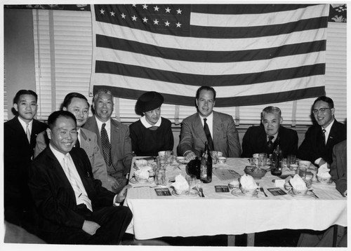 Senator Thomas Kuchel with a group of Chinese Americans