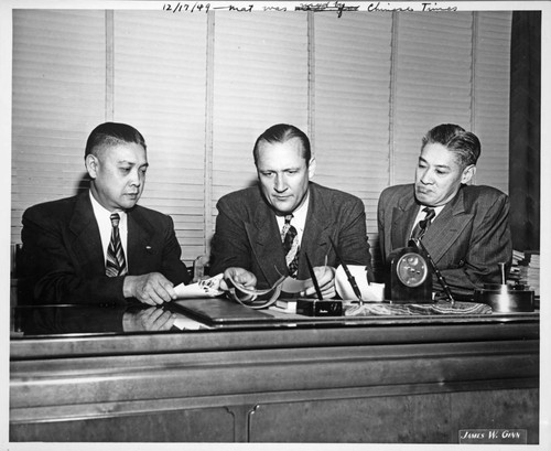 William Knowland and group in Y. C. Hong's office