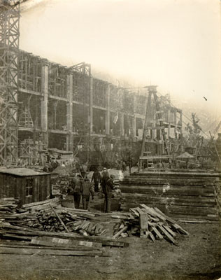 [Construction in progress at the Western Pipe and Steel Company]