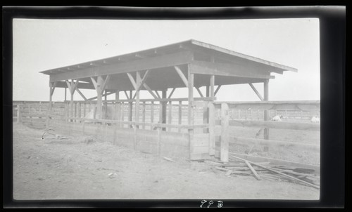 Shelter Shed and feed racks for dairy cattle corralls, Anderson - Rouell Ranch, Lipton