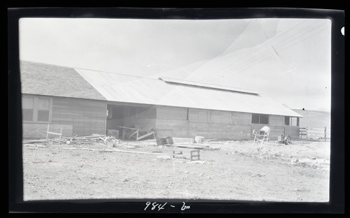 Standard Milking Barn (C-28) and 20' x 32' Milkhouse, At foot of Marysville Butte 5 mi west Sutter City (b)