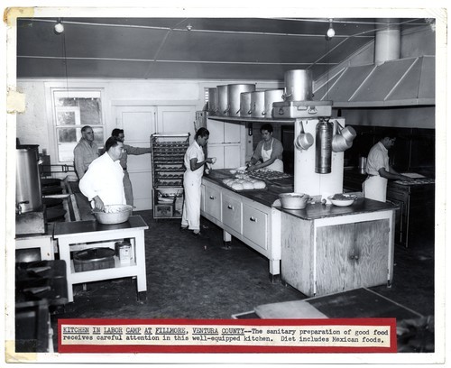 Kitchen in labor camp at Fillmore