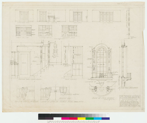 Conklin Residence, interior elevations and other details, San Francisco, 1922