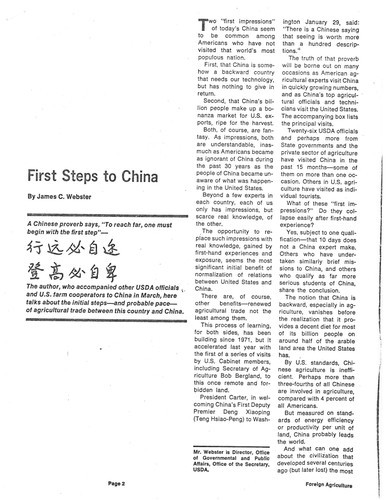 First Steps to China