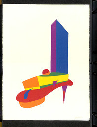 Gilbert Baker shoe/UN Building cutout art