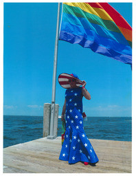 Gilbert Baker in Betsy Ross gown