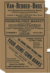 Petaluma, Sonoma, Lake and Mendocino counties, California, telephone directory, 1923